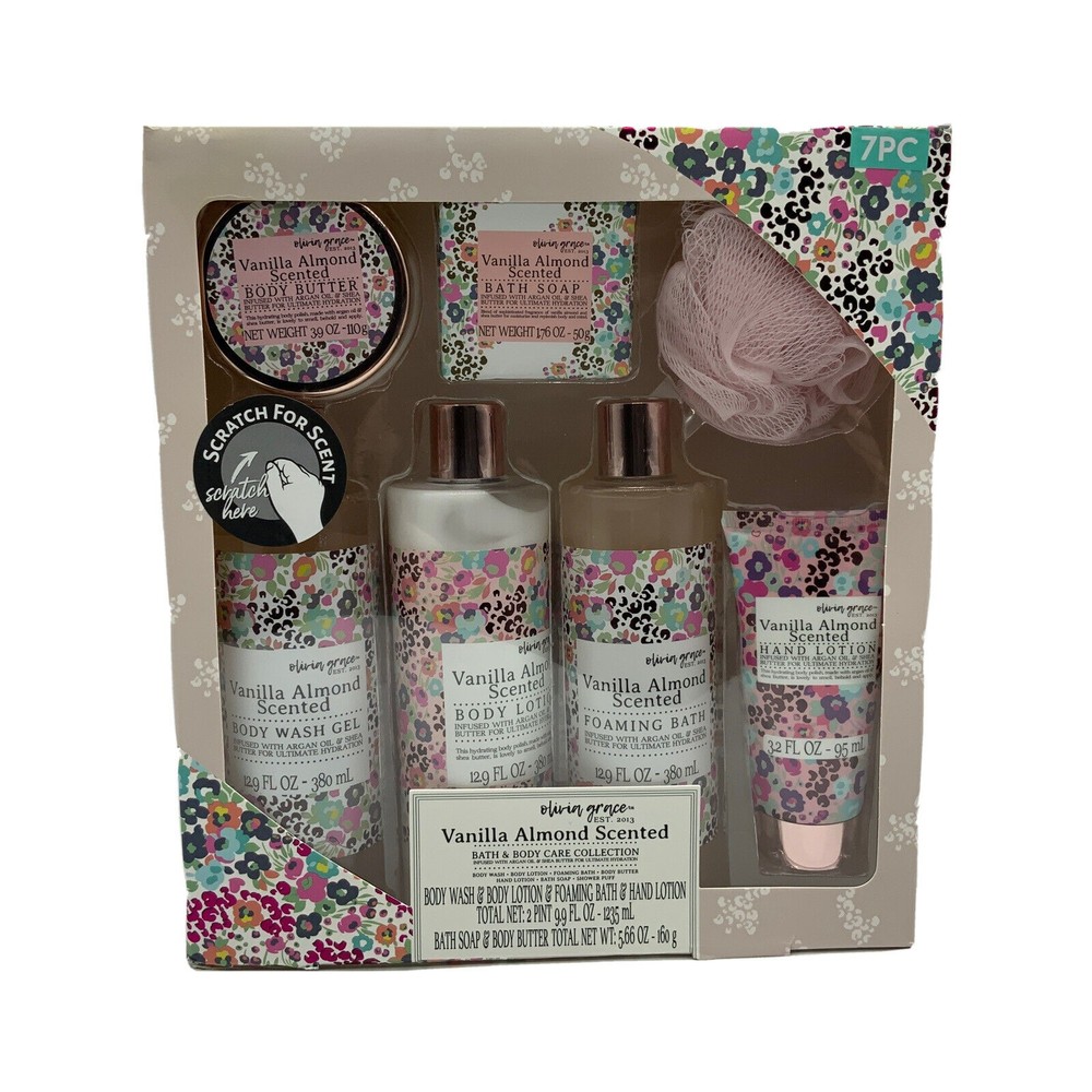 Olivia Grace Vanilla Almond Scented Beth & Body Care Collection - 7pc